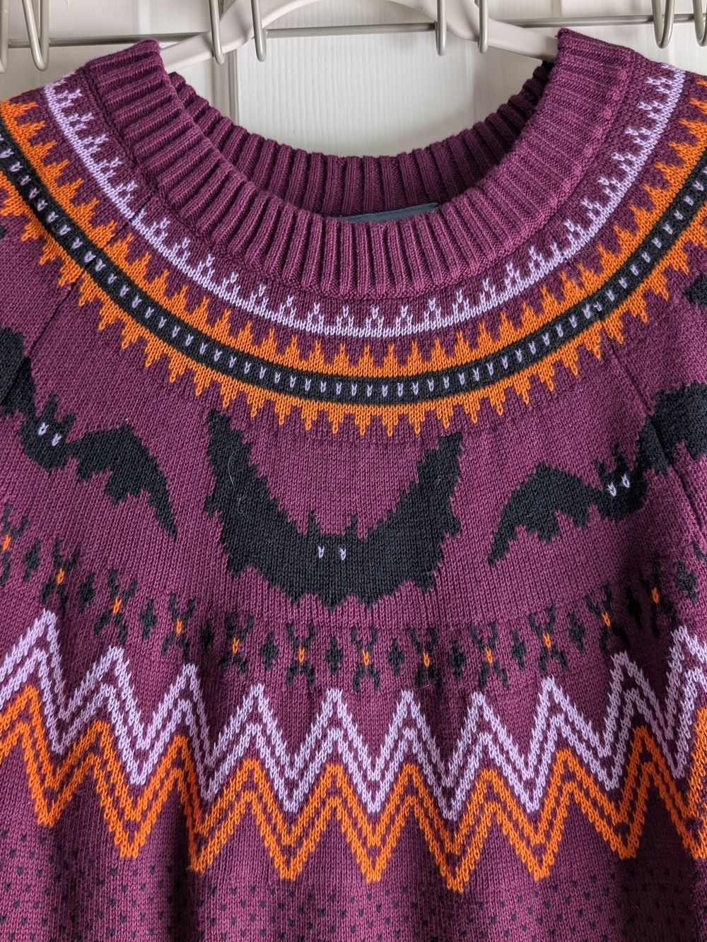 ModCloth Purple Fair Isle Bat Motif Sweater Dress - Picture 3 of 4